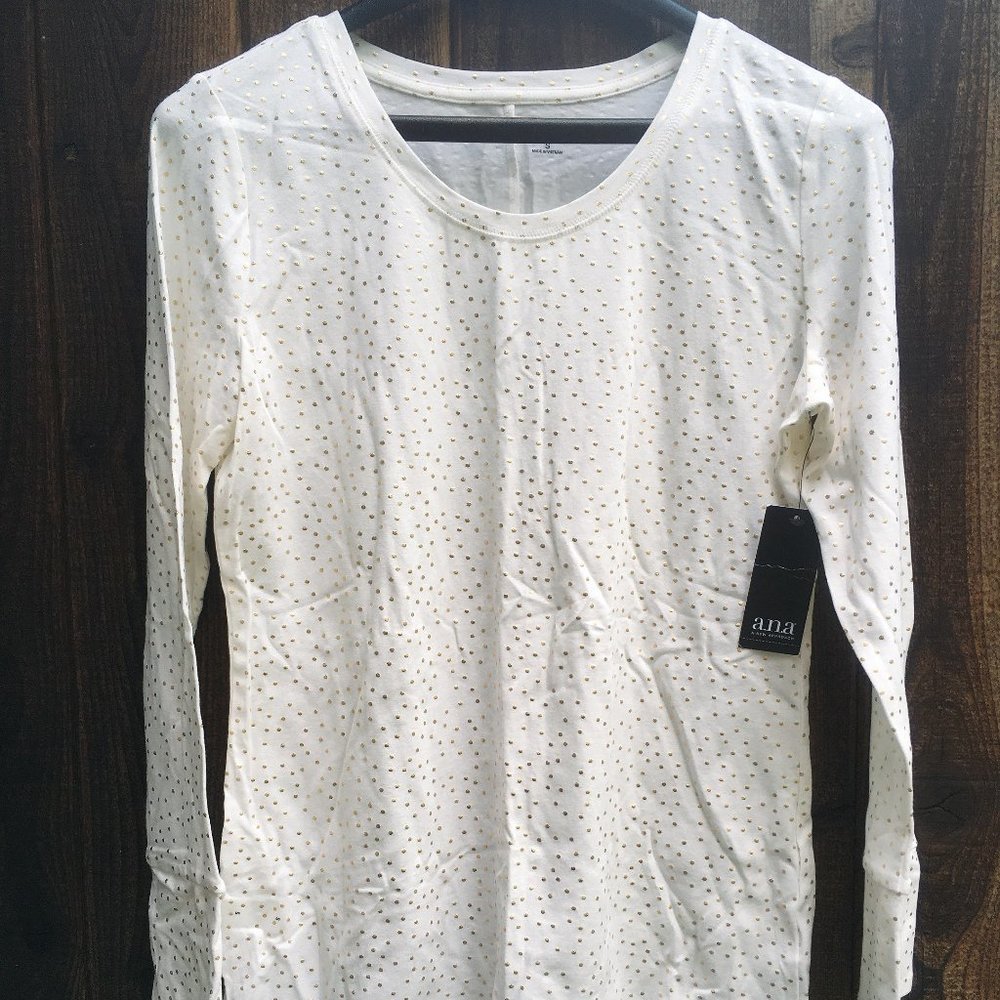 White Polka Dot Long Sleeve Shirt